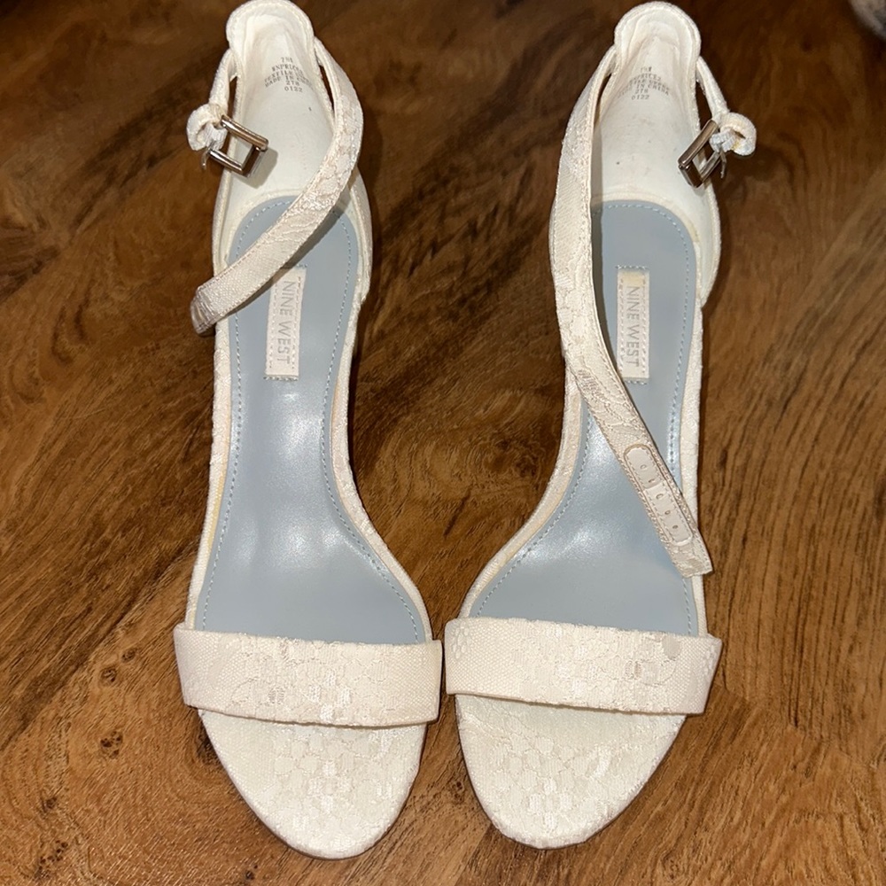Nice West lace block heel sandals